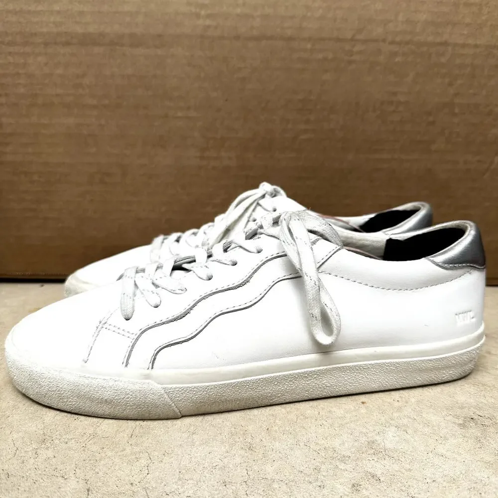 Madewell Sidewalk Low-Top Sneakers in Leather Wave Edition White W10 M8.5